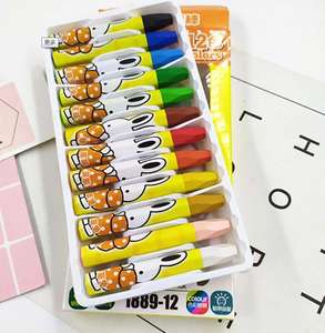 Crayons de cire non toxiques de 3,5 pouces, multicolores, 8, 12, 24 pièces, logo personnalisé, avec papier d'emballage - Product Image 3