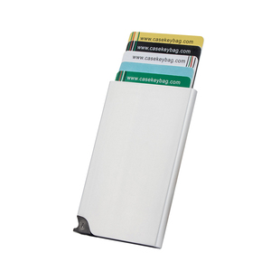 Porte-cartes multifonction pour hommes en aluminium, personnalisable, avec blocage RFID et compatible NFC, tendance, vente en gros - Product Image 1