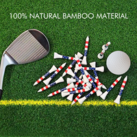 Tees de golf personnalisés en bambou écologique avec impression rouge, blanche et bleue – Accessoires promotionnels pour le golf, pour les terrains et les événements