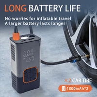 Pompe à air numérique LED sans fil multifonctionnelle portable en ABS pour surveiller la pression des pneus de voiture, de vélo et de véhicule électrique, gonflage 7.4V