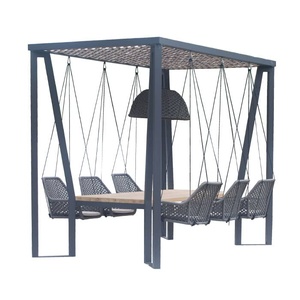 Set da Giardino con Sedia a Dondolo per 8 Persone con Tavolo, Sedia da Pranzo per Patio Impermeabile per Interni ed Esterni - Product Image 5