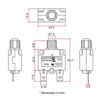 KUOYUH 88 series 10A réinitialisation manuelle protecteur de surcharge thermique interrupteur avec broche droite Mini disjoncteur