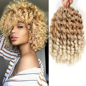 Extensiones de Cabello Sintético para Mujeres Negras, Cabello Rizado en Espiral, Trenzas de Cabello Rizado Corto, Trenzas Rizadas con Rebote, Extensiones de Cabello <span class=keywords><strong>Trenzado</strong></span> - Product Image 1