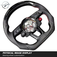 Volant en cuir et fibre de carbone avec écran LED multi-tailles pour Audi A3/A4/B9/A5/Q3/Q5/Q7/Q8/R8/TTRS - Personnalisable et luxueux
