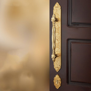 Cerradura de puerta silenciosa dorada de latón de cobre de lujo, cerradura de puerta de entrada de diseño - Product Image 5