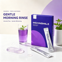 Nouveau 2026 – Sachet individuel de bain de bouche violet sans alcool, menthe fraîche, blanchissant, avec logo personnalisé, vente en gros, OEM