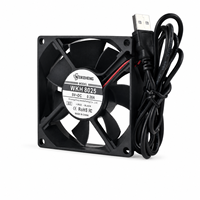 Ventilador USB de CC de 80 mm y 3.2 Pulgadas, Ventiladores de PC Silenciosos de CC de 80 mm, Ventilador de Refrigeración sin Escobillas de Flujo Axial de 5 Voltios WKH 8025, Ventiladores para Computadora