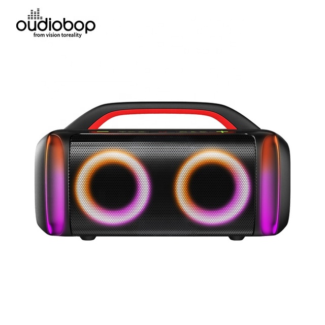 Handheld Outdoor High-Power Subwoofer Dual 6.5'' RGB Circular LED Light Audio System TWS Function Home Karaoke Speaker Outdoor