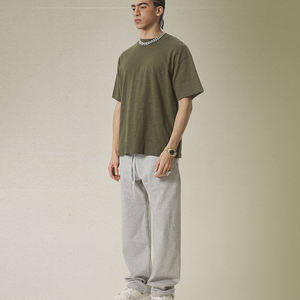 Nouveaux hommes été américain pour col rond T-shirt pur coton respirant <span class=keywords><strong>sport</strong></span> conception coupe ample faible poids manches courtes solide - Product Image 5