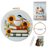 Kit de broderie personnalisé avec logo du fabricant, série Oiseaux d'hiver, guide de broderie en anglais, vente en gros