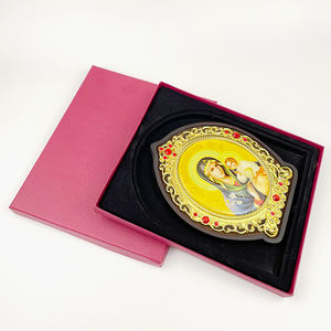 HT Custom Katholische Orthodoxe Artikel Gold- Silberbeschichtete Jesus-Jungfrau Maria Deko Heim- und Kirchenkunst Handwerk Holzrahmen Ikone - Product Image 3