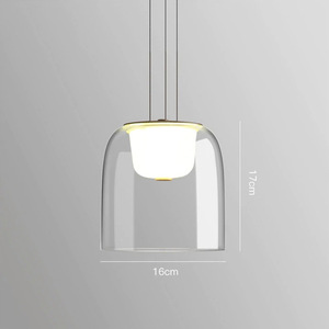 Nordic Minimalist Modern Glass Chandelier Transparent Multi-Head Combination <b>Lighting</b> for Home for <b>Dining</b> Room Bar Counter - Product Image 6