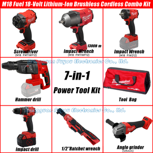 7-in-1 Cordless Tool <b>Set</b>, with Impact Wrench, Angle Grinder, Screwdriver, Ratchet Wrench, Impact Drill, Professional Power Tools - Product Image 2