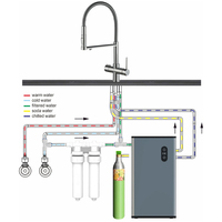 Robinet à ressort Iwater pour refroidir, étincelant, filtré et eau chaude normale et froide normale