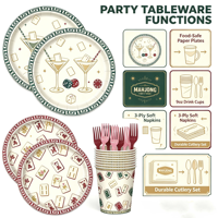 Plateau en papier jetable style Mahjong, 9 pouces, qualité alimentaire, imperméable, design Mahjong, ensemble de vaisselle pour dîner de fête