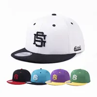 도매 사용자 정의 자수 로고 농구 팀 빈 플랫 빌 장착 6 패널 스포츠 Snapback 모자 모자
