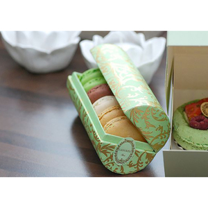 Emballage de boîte-cadeau de macaron imprimé personnalisé Boîte de macaron à couvercle doré avec doublure pour le thé de l'après-midi, gâteau, desserts sucrés, boulangerie - Product Image 6