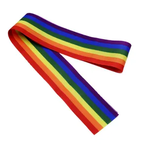 Rainbow Flag Long Ribbon, LGBTQ six color Rainbow Gay Pride Ribbon flag wrist strap for head arm gay parade gay decorative