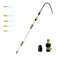 VITOP WP-225001 Outil de nettoyage de gouttières télescopique en aluminium de 2,5 mètres avec interrupteur à bascule, poignée EVA, lance de pulvérisation d'eau, écologique et réutilisable