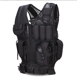 Gilet tactique d'été pour homme TV08 en marron kaki vert, respirant, multi-usages, avec empeigne en daim - Product Image 4