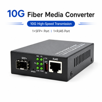 Precio Competitivo OEM ODM 10G SFP+ 10Gbps RJ45 a POE Convertidor de Medios de Fibra Óptica Monomodo LC SC 20KM Convertidor Ethernet