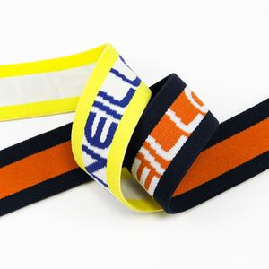 Bande élastique en nylon de 1,5 pouce, jacquard, douce, épaisse, personnalisée, imprimée, de marque, à la mode, ruban jacquard tissé épais - Product Image 1