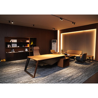 Bureau de direction en cuir commercial de luxe Mobilier de bureau exécutif bureau Table de bureau moderne