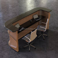 Bureau de réception en bois massif sur mesure pour bureau moderne, hôtel, hall d'accueil, service de caisse, hôpital, salle d'exposition