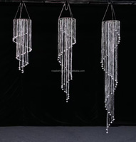 Rideau de plafond en perles acryliques en forme de vague, rideaux de cristal, lustres pour la décoration de mariages, événements et fêtes
