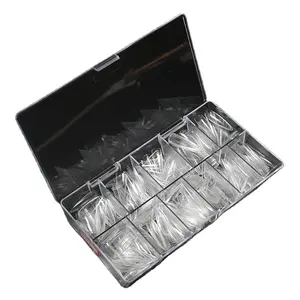 500pcs/box korea style ABS plastic false clear gel nail art tips with box
