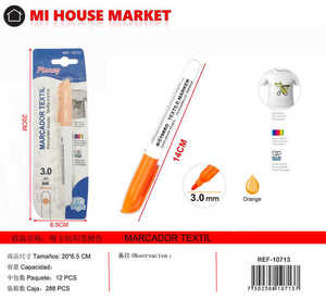 Bolígrafo Textil Plavet 3.0mm Naranja Resistente al Agua para Marcar Telas y Ropa - Product Image 1