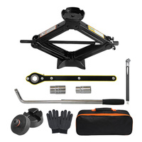 Kit de cric à ciseaux robuste avec patins de levage renforcés pour réparation d'urgence routière de voitures électriques
