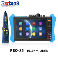Testeur de fibre optique OTDR Rsrteng RSO-85 1610nm 28dB avec carte d'événements, LS, OPM, VFL, OLS, multimètre numérique, module SFP et test de câble WiFi 8 pouces