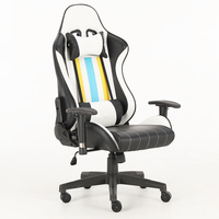 Silla de Oficina Giratoria de Alta Calidad con Soporte Lumbar, Silla de Computadora para Juegos de Cuero Blanco