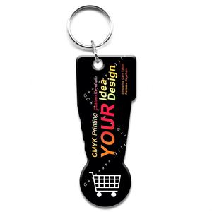Shopping Trolley Pound Coin Token Key Ring Supermarket Shopping Cart Unlock Key Coin Trolley Keychains - Product Image 1