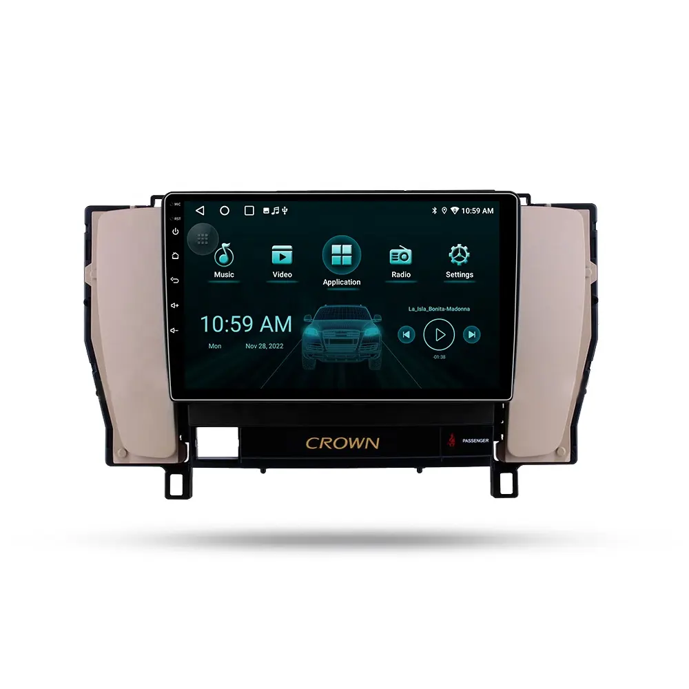 Android 12.0 QLED Touch Screen 9 Inch Car Video Audio Player 1+16GB Car GPS Navigation for Toyota Crown 2005 2006 2007 2008 2009