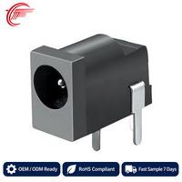 Vente directe d'usine DC-002 Connecteur vertical à broches en cuivre ABS 2,6 mm de longueur PBT4830 Base noire 94-V0 RoHS/REACH FPC PCB RF