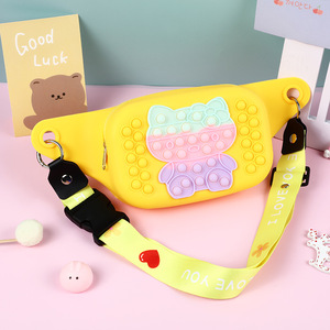 2022 Hot Silicones <b>Popping</b> Waist Bag Kids Fidgets Stress Relief Waterproof Fanny Pack Waist Bag Toy - Product Image 2