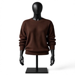 Pull tricoté pour femme à col simple, teint en fil, nouvelle collection automne 2025, vente en gros, personnalisable avec logo pour vêtements d'équipe et boutiques - Product Image 1