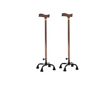 Adjustable Aluminum Alloy Walking Stick Telescopic Height Four Legged <b>Walker</b> For <b>Elderly</b> Support - Product Image 5