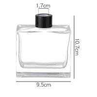 Flacon carré en verre transparent de 100 ml avec bouchon compte-gouttes en bois pour diffuseur d'huiles essentielles rechargeable