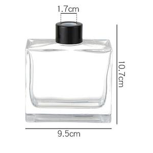 100ml Clear Amber Glass <strong>Square</strong> Bottle with Wooden Cap and Home Decorative Dropper Empty Aroma for Reed <strong>Diffuser</strong> for Car 200ml 25 - Product Image 4