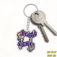 Porte-clés « My Knees Hurt Bone & Flower » avec bannière violette et jambes de squelette, breloque en acrylique découpée pour clés ou sac