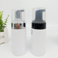 Bouteille à pompe en mousse plastique 30ml 50ml 100ml 120ml 150ml PET noir blanc clair nettoyant pour le visage mousse savon liquide bouteille noire