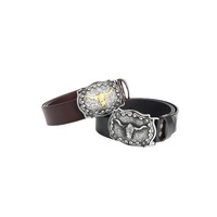 Motif tête de taureau personnalisé créatif bordure fleur cadre Design carré hommes boucle de ceinture automatique polyvalente