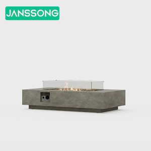 Sofá de exterior de aluminio moderno con mesa de fogata, juego de sofás de ratán en forma de L, para Hotel, Patio, jardín, Villa, Resort, fogata de gas - Product Image 6