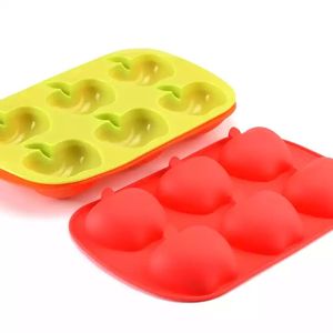 Moule à gâteau en <span class=keywords><strong>Mousse</strong></span> de Silicone à 6 cavités, résistant à la chaleur, en forme de pomme, ustensiles de cuisine - Product Image 3