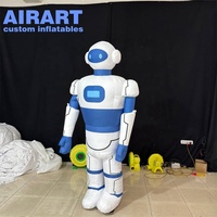 Costume de défilé gonflable sur mesure blanc et bleu, costume de mascotte robot astronaute gonflable imprimé sur mesure