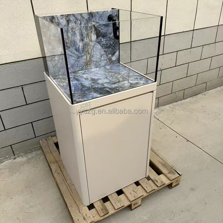 Rimless Square Glass Stainless Steel Aquarium Tank Ultra Clear Low Iron ...