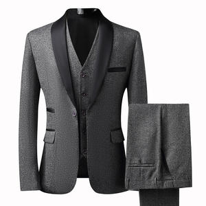 Traje de Tres Piezas para Hombre, Corte Entallado, de Lujo, con Botonadura Sencilla, Traje de Novio para Boda, Traje de Vestir Informal de Negocios - Product Image 4